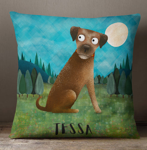 Border Terrier - Personalised Dog Art Cushion